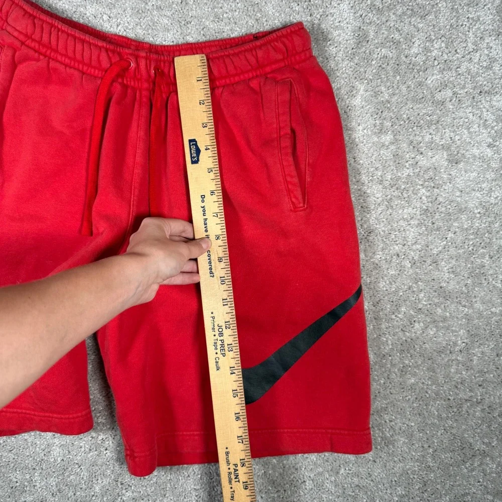 Nike Men's Large Red Fleece Swoosh Shorts Sportswear